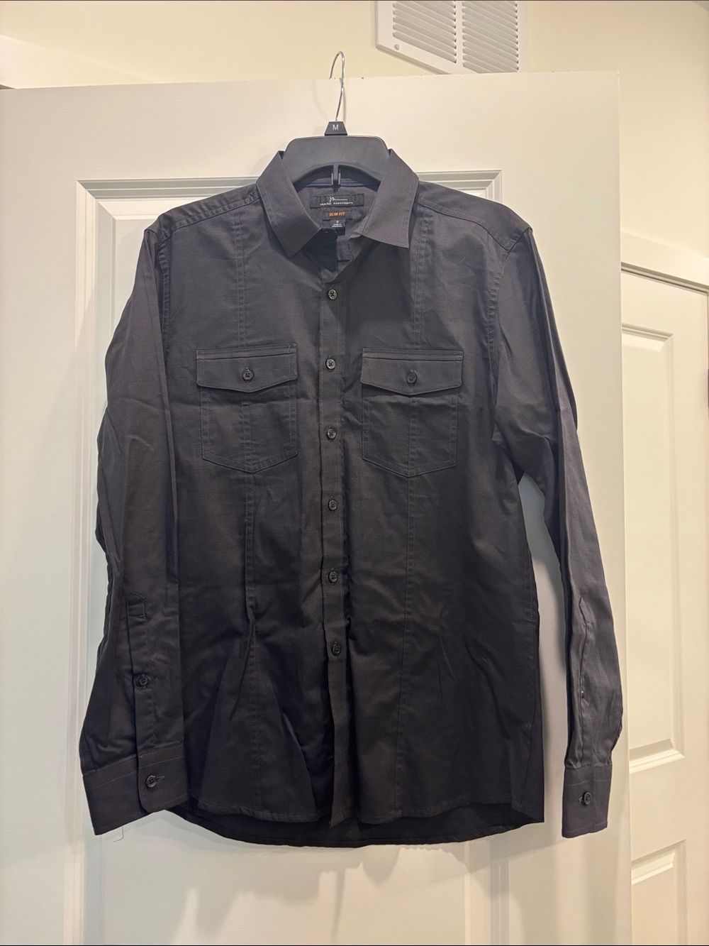Marc Anthony Men's Black Button-Down Casual Shirt